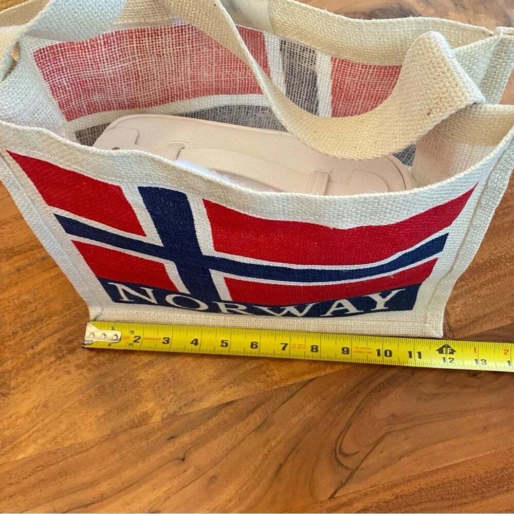Norway ๐ณ๐ด Woven Burlap Tote Bag - Picture 5 of 15